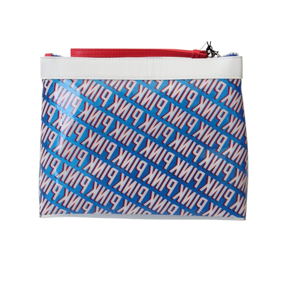 Victoria's Secret Pink Americana Bag Women OS Red White Blue New Clear Wristlet